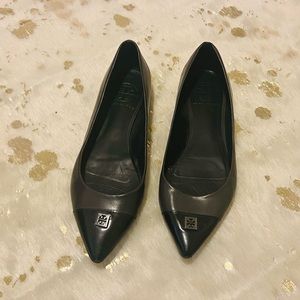 Tory Burch Fairford Pointed Toe Leather Flats